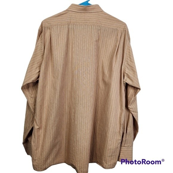 Vintage Burberrys of London Men's Striped Long Sleeve Button Down Shirt Size 17 - Picture 2 of 6